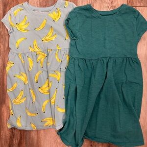 Old Navy Banana Print and Teal Dress Set